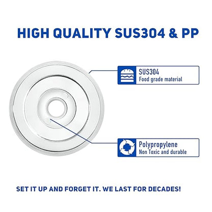 1/2" Thick Spacer for Tub Spout, Flange Trim Ring for Bath Faucet, Eschutcheon Cover Plate for Spigot with Split PVC Blocking Water, Shower Pipe Remodeling Sealer (304SUS-Chrome)