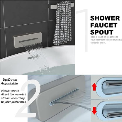 ENGA Shower System with Tub Spout, Bathtub Shower Faucet Combo Set - 10" & 6" Square Rain Shower Heads with 2 in 1 Handheld Spray, 4 Way Water Diverter, Brushed Nickel