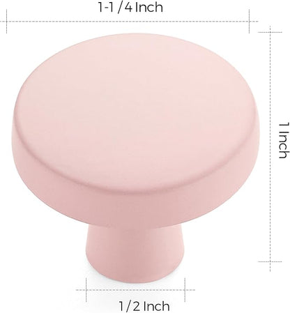 Ravinte 10 Pack Drawer Pulls 1-1/4 Inch Pink Kitchen Cabinet Knobs Solid Round Dresser Handles for Simple Cupboard Hardware