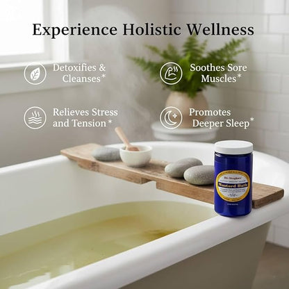 Dr. Singha’s Mustard Bath – Therapeutic Bath Salts for Relaxation, Soothing Comfort & Refreshing Aroma – 28 oz Aromatherapy Soak with Mustard Seed & Essential Oils - Bathing Alternative to Epsom Salt