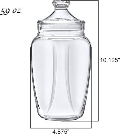 Amazing Abby - Eleanor - Plastic Bathroom Canister (60 oz), Acrylic Apothecary Jar for Vanity, BPA-Free and Shatter-Proof, Great for Bath Sponges and Shower Balls (NOT Glass)