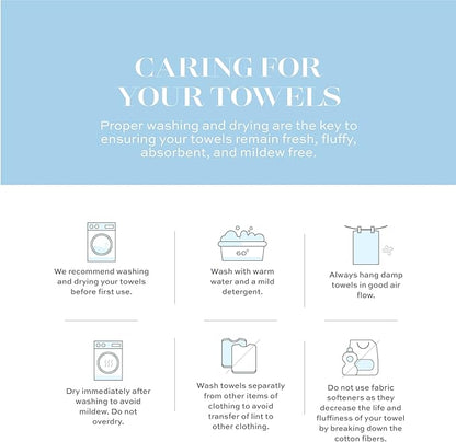 White Classic Luxury Bath Towels Set of 4 Large - 700 GSM Cotton Ultra Soft Bath Towels 27x54 | Highly Absorbent and Quick Dry | Hotel Towels for Bathroom Luxury, Plush Shower Towels, Brown