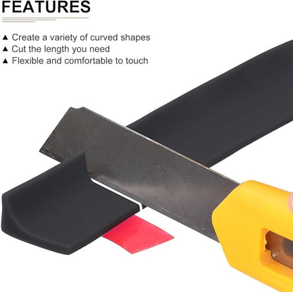 39"x0.8"x0.5" (LxWxH) Collapsible Shower Barrier Stopper - 1 Pack - Good for Bathroom Kitchen - L Shape Water Splash Guard Blocker - Black