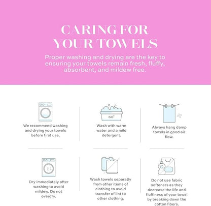 CASA COPENHAGEN White Bay, 6 Pieces Towel Set- White with Dark Grey and Light Grey Border, 600 GSM, 2Bath, 2Hand, 2Washcloths Egyptian Cotton Towel for Hotel Spa Kitchen Bathroom Kitchen & Shower