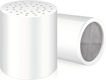 2-Pack 20-Stage Shower Filter Universal Replacement Cartridges - Suitable for Hard Water Purifiers, Removes Chlorine, Heavy Metals, Iron, Other Sediments, Softens Water, Improves Skin and Hair