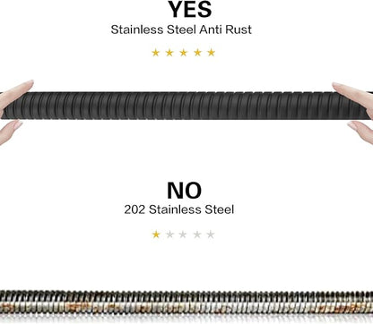 RUMOSE 118 inches Shower Hose Shower Head Extension Hose Extra Long Stainless Steel Shower Tube Attachment Flexible Handheld Shower Sprayer Hose, Matte Black
