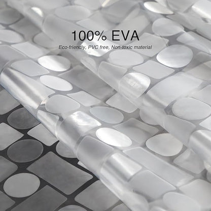 WELTRXE EVA Shower Curtain Liner Waterproof, Clear 8G Heavy Duty Plastic Shower Curtain Liner with Magnets for Bathroom Shower Stall, Bathtubs, Thick Liner Without Chemical Smell, 72 x 72,12 Hooks