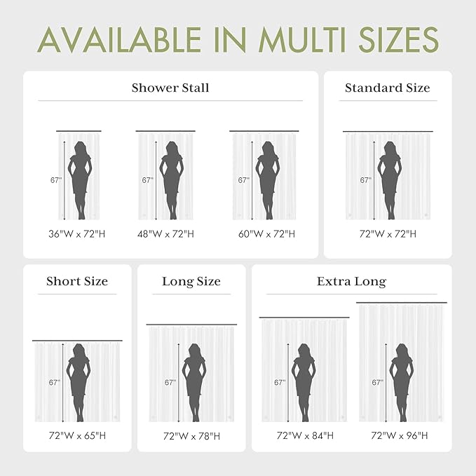 AmazerBath Shower Curtain Liner Stall Waterproof, 47x64 Clear RV Shower Curtain Liner, Plastic Shower Liner for Bathroom, Lightweight PEVA Shower Curtain with 2 Magnets and 7 Rustproof Metal Grommets