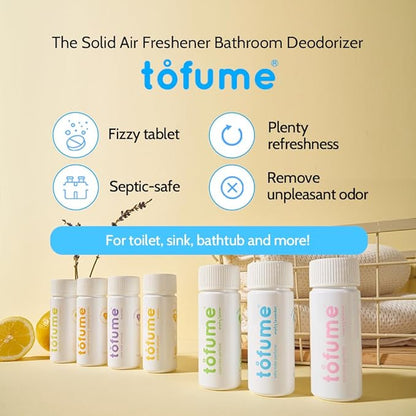 Effervescent Bathroom Air Freshener - Freesia - Toilet Deodorizer, Bathroom Odor Eliminator, Toilet Freshener, Flushable Air Freshener Toilet Tablets, 30 Count (Pack of 1)
