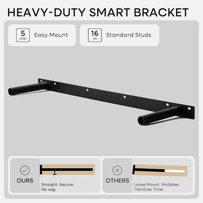 Homeforia 30 inch Golden Oak Floating Shelf, High End Solid Real Wood 30inch Small Floating Shelves for Wall Mounted, Oak Wooden 30in Floating Shelves, Heavy Duty Bracket, 30 X 6.5 X 1.75 in, Set of 3