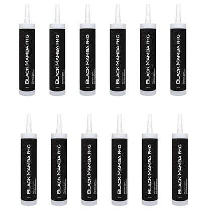 Black Mamba FHG High Tack - Superfast Mono Component Polymer Sealant Cartridge - Black - 12 Pack