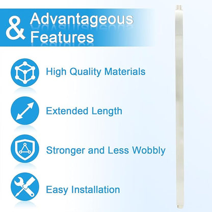 Ceiling Mount Shower Arm with Flange 20 Inches Square Straight Extender Extension Pipe Replacement, Long Shower Arm For Fixed Rain Shower Head or High Ceiling,Brushed Nickel