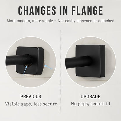 G-Promise All Metal 10-Inch Shower Arm with Flange, Wall-Mounted Stainless Steel Shower Pipe Replacement for Fixed and Handheld Shower Heads, Matte Black