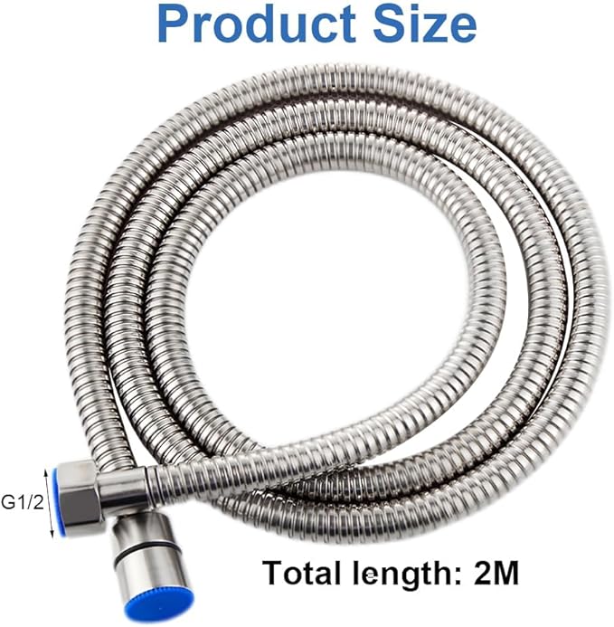 59 Inch Shower Hose, Chrome Kink Free Stainless Steel Handheld Shower Head Hose Attachment with Brass Insert, Ultra-Flexible Replacement for Bathroom, Bidet, Extra Long Anti-Winding Hose