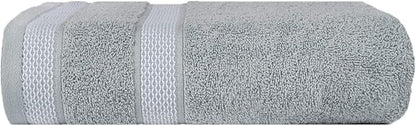 CASA COPENHAGEN Solitaire Mix 6 Pieces Towel Set- Grey Violet + Pink, 600 GSM 2Bath Towel 2Hand Towel 2Washcloth, Designed in Denmark Made of Soft Egyptian Cotton for Bathroom, Kitchen & Shower