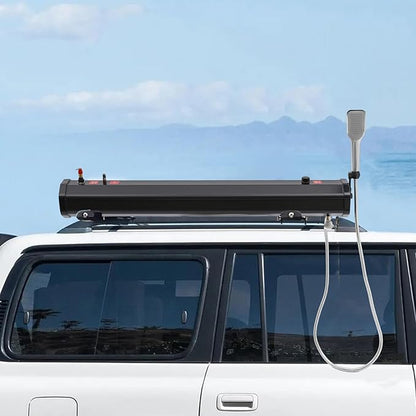 TFCFL 7.93 Gallon Roof Rack Mount Road Shower, High Pressure Outdoor Camping Shower with Long Hose, Portable Camping Solar Shower for Camping, Hiking, Beach, Pet & Gear Cleaning, Black