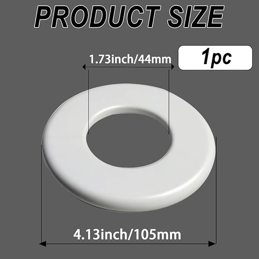 1 Pack Wall Split Flange for 1.73 Inch/44mm OD Pipe ABS Escutcheon Plate Self-Adhesive Round Plumbing Cover Plates for Water Pipe Faucet Decoration, White