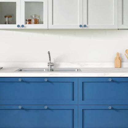 Ravinte 10 Pack Cabinet Knobs Light Blue Kitchen Cabinet Knobs Round Dresser Drawer Pulls Closet Door Pulls 1-1/5 Inch