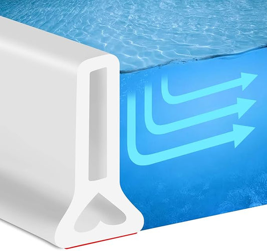 122 Inch Shower Threshold Water Dam Collapsible Bath Shower Barrier Water Stopper Retention System Dry and Wet Separation for Bathroom Kitchen and More (10ft)