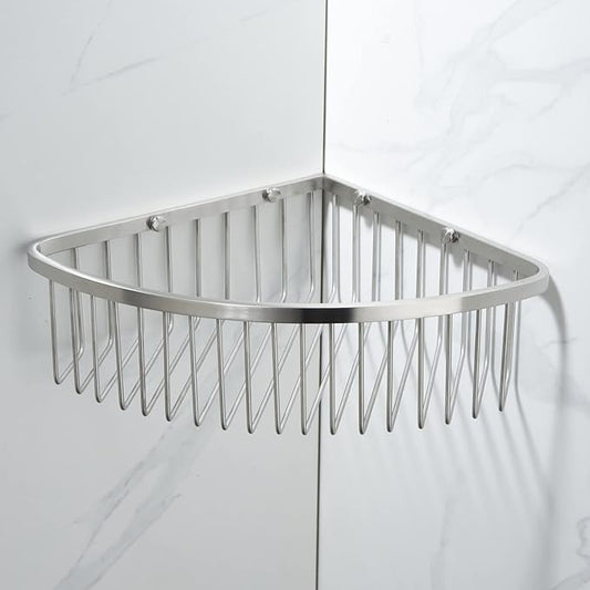 Corner Shower Caddy Organizer, SUS304 Stainless Steel Heavy Duty Rust-Proof Shelf Organizer, Wall Mounted Storage Rack for Bathroom, Kitchen, Brushed Nickel