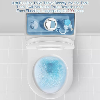 KIISIISO Toilet Bowl Cleaner Tablets, 12 PACK Commercial Household Bathroom Cleaners, Automatic Toilet Tank Cleaners Deodorizers(Blue and White)
