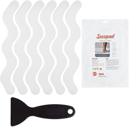 Patented 36 PCS Anti Slip Shower Stickers, Safety Bathtub Strips Adhesive Decals with Premium Scraper for Bath Tub Shower Stairs (White)