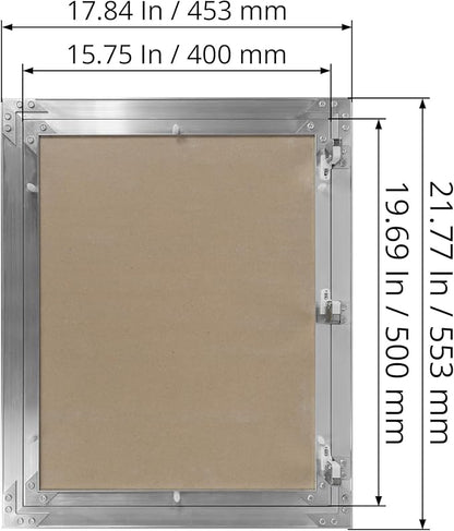 16" x 20" Inch Aluminum Drywall Access Panel - Service Shaft Door - Plumbing, Electricity, Heating, Alarm Wall Inspection hatch for Drywall - Bathroom Service Access Hole Cover