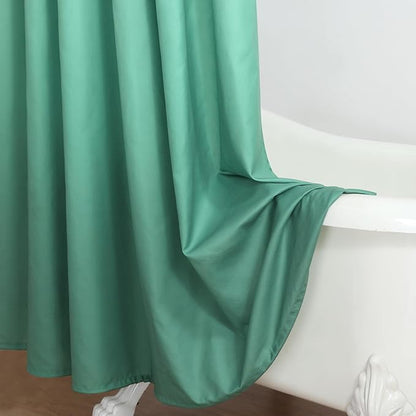 90 Inch Fabric Shower Curtain, Extra Long Green Ombre Cloth Shower Curtains for Bathroom, 72" W x 90" H