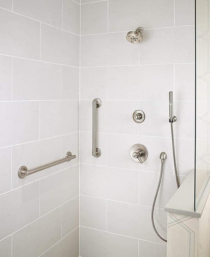 Delta Contemporary (1-Pack) 18' Shower Grab Bar ADA Compliant Matte Black 450 lb Capacity Bathroom Safety Handle for Shower, Bathtub | Wall Mounted Balance Assist, Handicap Grip 41818-BL