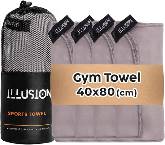 illusion Small Microfiber Gym Towels for Men and Women Active Sports (32" L x 16''W)-Lightweight Quick Dry Gym Towel for Sweat-Workout Towels Ideal for Yoga, Camping, Running, and Outdoor Activities