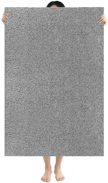 Shower Mat Non Slip: 59 x 35.4 Inch Extra Large Shower Mats for Inside Shower with Drain Hole - Soft PVC Loofah Anti Slip Shower Stall Mat for Walk-in Shower and Bathroom, Quick Drying