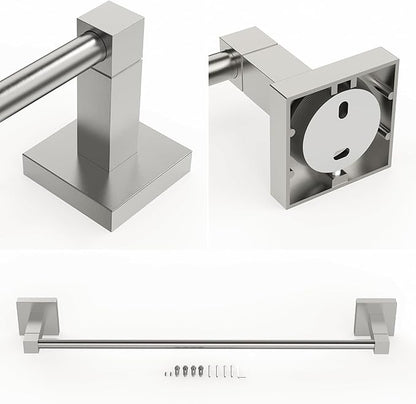 RUACQ Towel Bar 18inch, Towel Racks for Bathroom, 304 Stainless Steel Towel Holder Wall Mounted, Heavy Duty Bathroom Decor Towel Rod (Brushed Nickel)