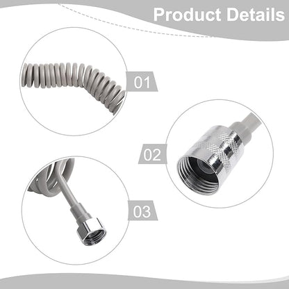 Spring Flexible Shower Hose, Bathroom Spiral Flexible Telescopic Shower Hose Spring Replacement Shower Hose for Toilet Faucet, Bidet Sprayer(300cm Grey)