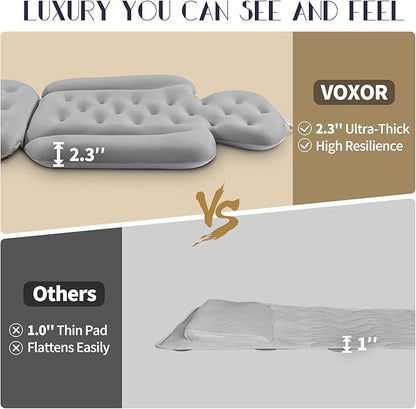 Full Body Bath Pillow for Bathtub, Thick Bathtub Cushion with Laundry Bag, Luxury Tub Pillow for Bath for Headrest Neck and Back Support Gray 51" x 16"
