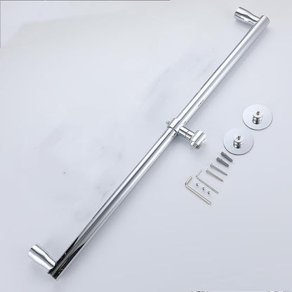 RRAJJ Shower Slide bar That is Installed by pasting or Punching Holes，Adjustable Height 28 inch of All SUS304 Stainless Steel Shower Head Holder(All Stainless Steel- Chrome)