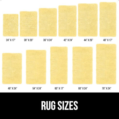 GORILLA GRIP Bath Rug Mat 36x24, Thick Soft Absorbent Chenille, Quick Dry Microfiber Mats, Rubber Backing Washable Shower Floor Rugs, Bathmat Runner, US Designed Bathroom Home Decor Accessories Yellow
