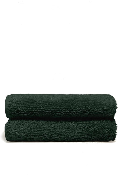 Italic Ultraplush 100% Australian Cotton Washcloths - Set of 2 Luxury Plush Face Wash Cloths, Soft and Absorbent 800 GSM for Bathroom, Spa, Gym, Face and Body (Deep Forest)