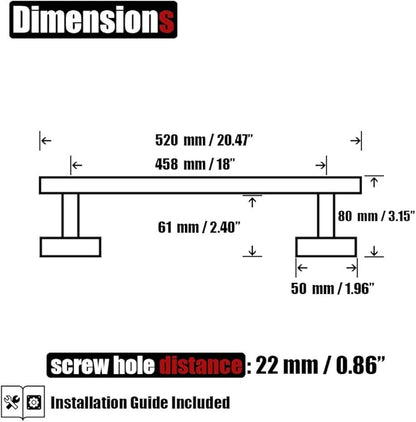 JQK Oil Rubbed Bronze Towel Bar, 20.5 Inch 304 Stainless Steel Thicken 0.8mm Towel Rack Bathroom, Towel Holder ORB Wall Mount, Useable Length 18 Inch, TB110L18-ORB