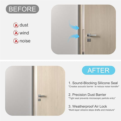 Heavy-Duty 20 ft x 1 in Weather Stripping, Door Draft Stopper Silicone Seal Strip for House and Glass Shower Doors for Collision and Side Gaps of Door and Windows, Clear