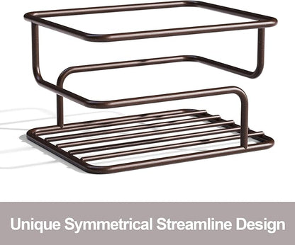 SRIWATANA Shower Caddy Organizer Hanging Over Head, Bathroom Shower Rack Hanger with Hooks for Razors - Bronze