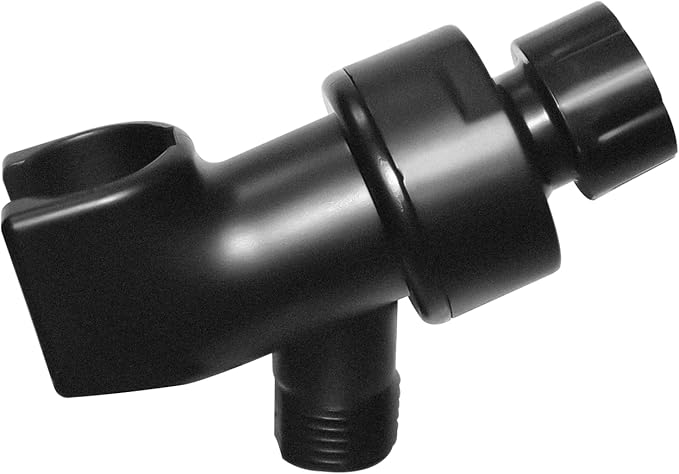Plastic Shower Head Holder for Hand Held Showerhead Adjustable Shower Arm Mount for Connecting Shower Arm and Shower Hose，Premium ABS Bracket with Brass Swivel Ball Joint Connect (Black)