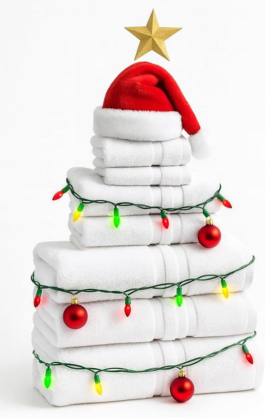 Veteran Textile LLC - 6 Pieces- Turkish Cotton - Luxury Towel Set for Bathroom & Kitchen, 2 Bath Towels, 2 Hand Towels & 2 WashCloths *Valued $79.99* (White)