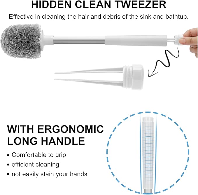 SetSail Toilet Brush 4 Pack Toilet Bowl Brush and Holder Toilet Cleaner Brush with Nylon Bristles Ventilated Toilet Brushes for Bathroom with Holder for Toilet Scrubber Cleaning, Pure White