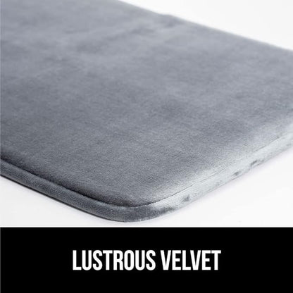 GORILLA GRIP Memory Foam Bath Rugs, Soft Absorbent Velvet Bathroom Mats, Durable Dots on Underside, Machine Washable Bathmat, Carpet Rug Room Decor for Shower Floor, 60x24 Mat, Graphite Gray