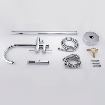 Freestanding Bathtub Faucet Tub Filler Faucets Chrome Floor Mounted Brass Bathroom Faucets with Handheld Shower