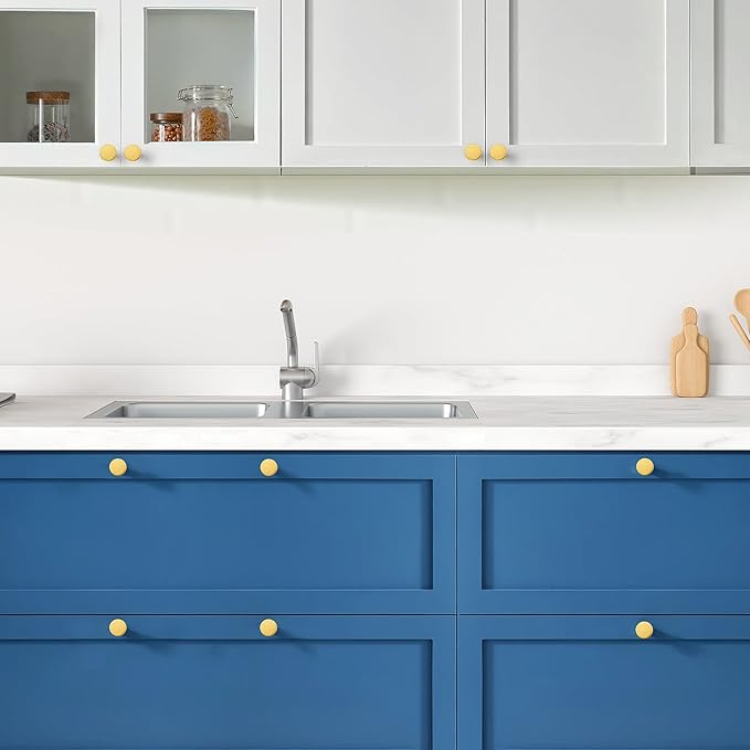 Ravinte 20 Pack Cabinet Knobs Gold Kitchen Cabinet Knobs Round Dresser Drawer Pulls Closet Door Pulls 1-1/5 Inch