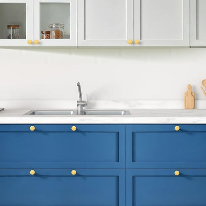 Ravinte 20 Pack Cabinet Knobs Gold Kitchen Cabinet Knobs Round Dresser Drawer Pulls Closet Door Pulls 1-1/5 Inch
