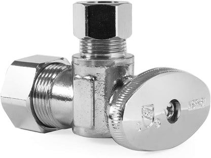(Pack of 4) EFIELD Angle Stop Valve 1/2" Nominal (5/8" OD) Compression x 3/8" OD, 1/4-Turn,(VALVE116-4PCS)