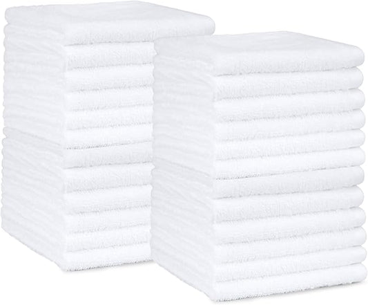 Amazon Basics Fast Drying Cotton Washcloths for Bathroom, Machine Washable, Soft and Absorbent, 12 x 12 in, White, 60 Pack