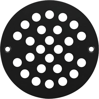 4-Inch Screw-in Shower Strainer Drain Cover Replacement Floor Strainer(Black)